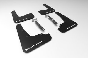 Hyundai Elantra Mud Flaps - Front + Rear - Rally Armor - UR Black w/ White Logo - Black - `21-`23